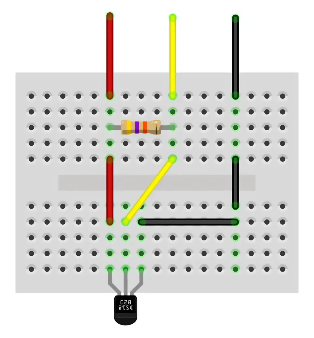 'A 1-Wire DS18B20 circuit'