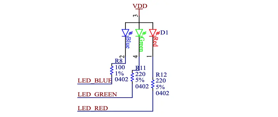 The Microvisor tri-color LED circuit