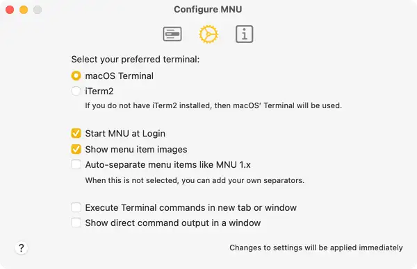 Set your MNU preferences
