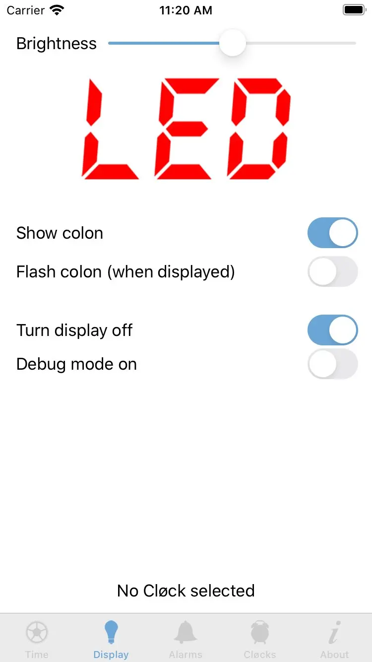 Clock display settings